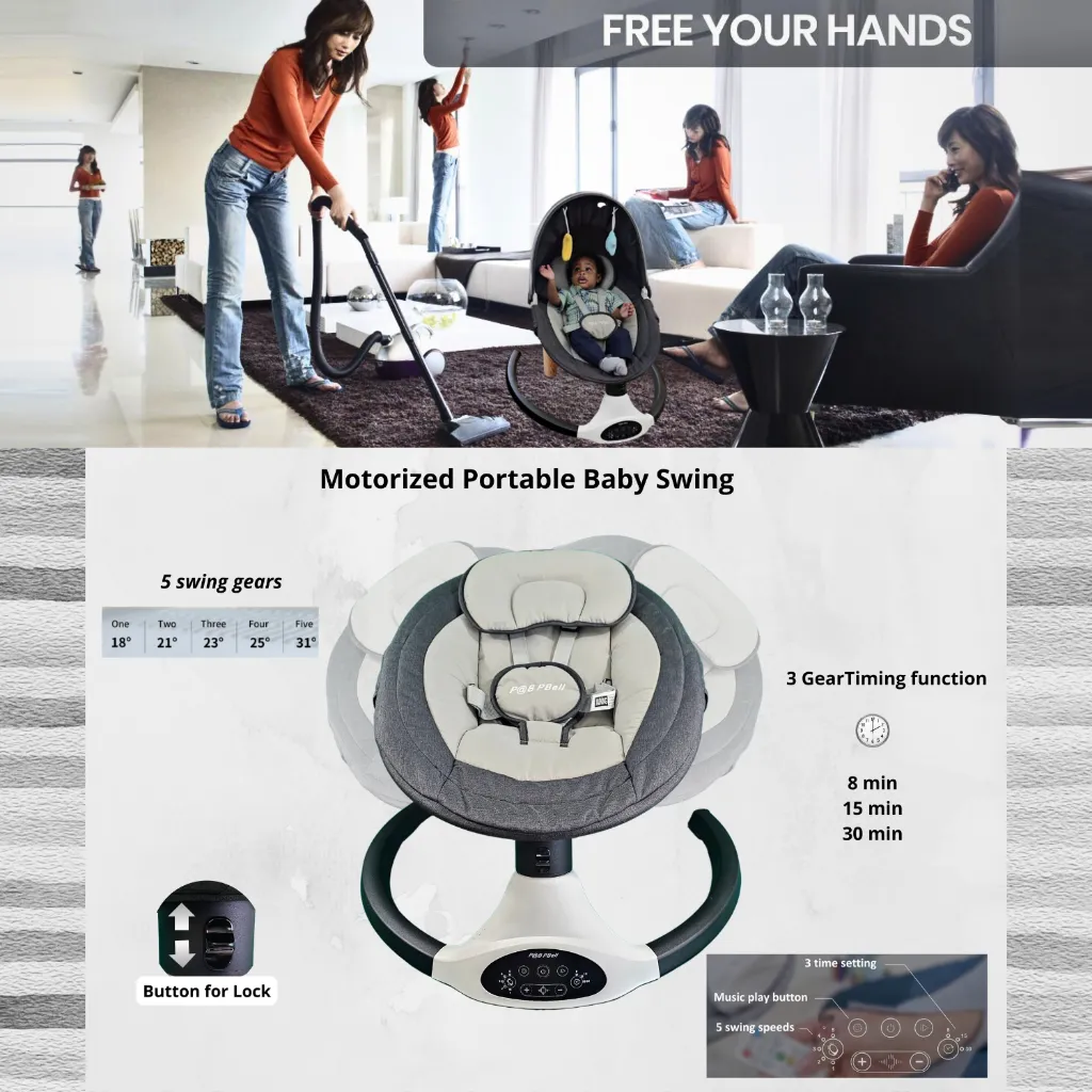 C-Soothing vibrations; Toy bar attachments; Safety harness; Entertainment features; Compact baby swing; Foldable baby swing; Bluetooth-enabled swing; Remote-controlle.webp