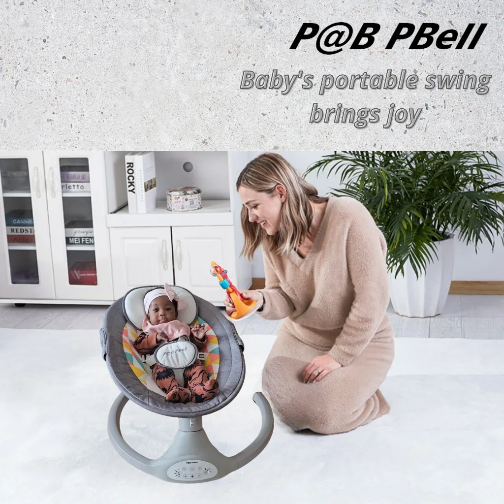 P@B PBell Electric Baby Swing for Infants to Toddler Portable Babies Swinger for Newborn Boy and Girls Bluetooth Music Speaker (4).webp