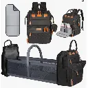 diaper bag backpack; baby diaper bag; diaper bag with changing station; portable changing station; travel diaper bag; waterproof diaper bag; large capacity diaper bag; baby bag fo (3).webp